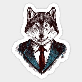 Business Wolf Sticker